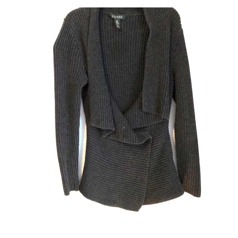 RALPH LAUREN - women’s wrap sweater navy blue